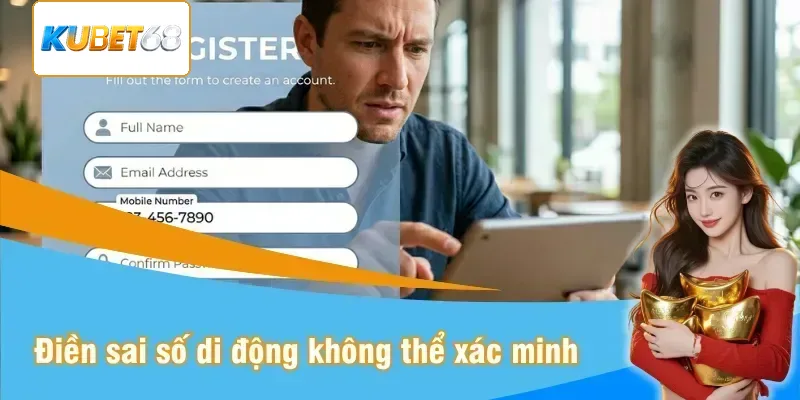 Điền sai số di động bạn sẽ không kết nối xác minh