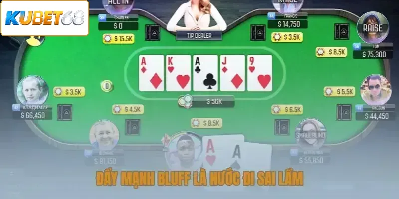 Đẩy mạnh bluff là nước đi sai lầm
