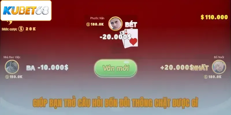 Giúp bạn trở câu hỏi bốn đôi thông chặt được gì